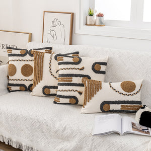 GREEK STYLE TUFTED CUSHION COVER