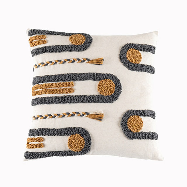 GREEK STYLE TUFTED CUSHION COVER