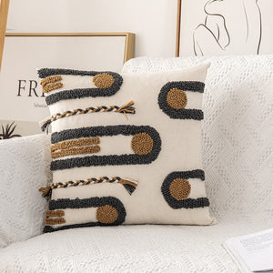 GREEK STYLE TUFTED CUSHION COVER