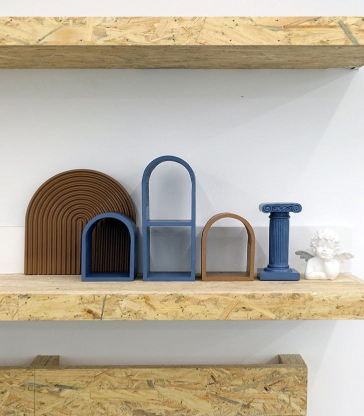 WOODEN ARCH DISPLAY SHELVES