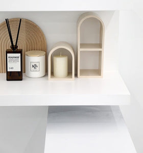 WOODEN ARCH DISPLAY SHELVES