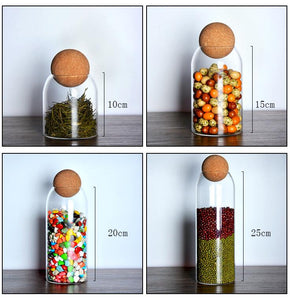 CORK BALL CLEAR STORAGE JARS